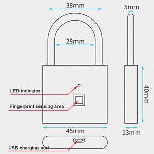 taglox smart padlock with biometric fingerprint no bluetooth no app