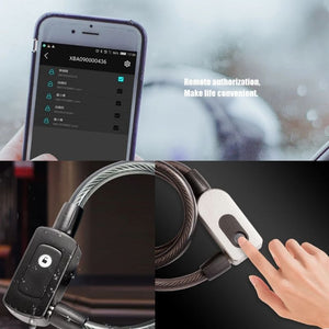 tagLOX Alagidi Stainless Steel Cable Anti-Theft Smart Bike Bicycle USB Fingerprint Lock Quick Unlock Waterproof 