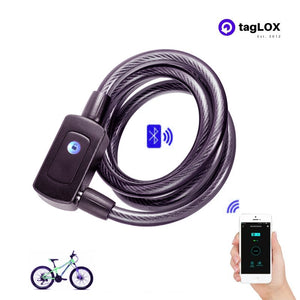 tagLOX Alagidi Stainless Steel Cable Anti-Theft Smart Bike Bicycle USB Fingerprint Lock Quick Unlock Waterproof 